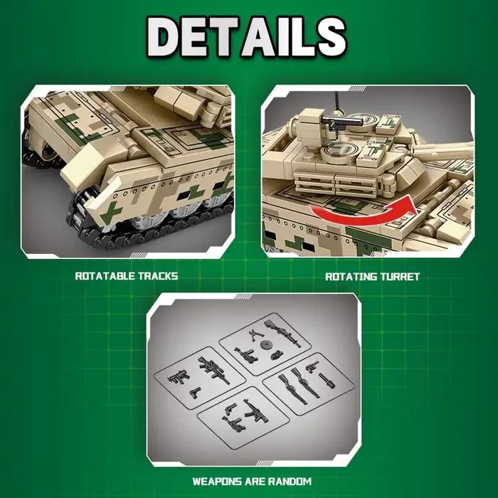 Blocs de construction de chars, véhicule blindé, série militaire, briques de construction, modèle de char, cadeau de Noël pour garçons, jouet pour enfants
