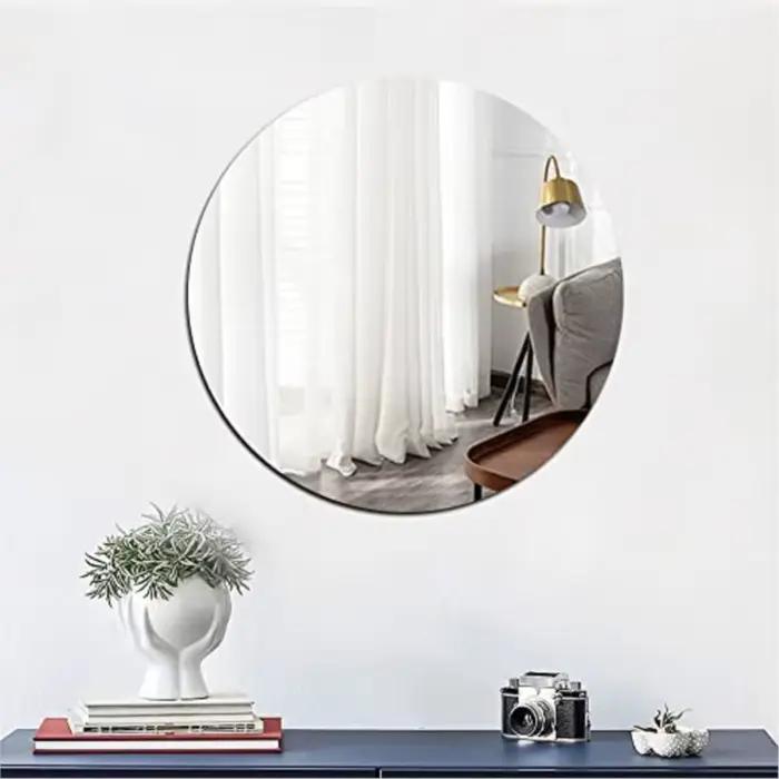 Miroir mural rond autocollant acrylique adhésif petit cercle miroirs Table maison appartement décoration Flexible Mini points décor