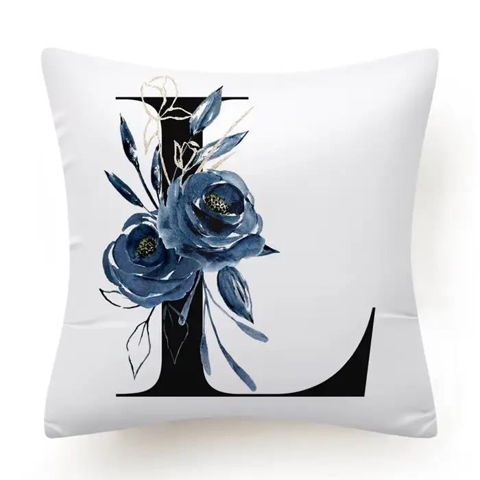 Juste de coussin alphabet floral