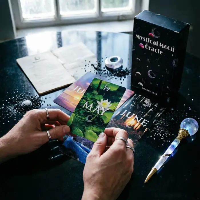 Jeu de cartes Oracle Mystical Moon, 60 cartes avec significations pour la divination des âmes sœurs, jouet de fête, jeu de divertissement et de loisirs