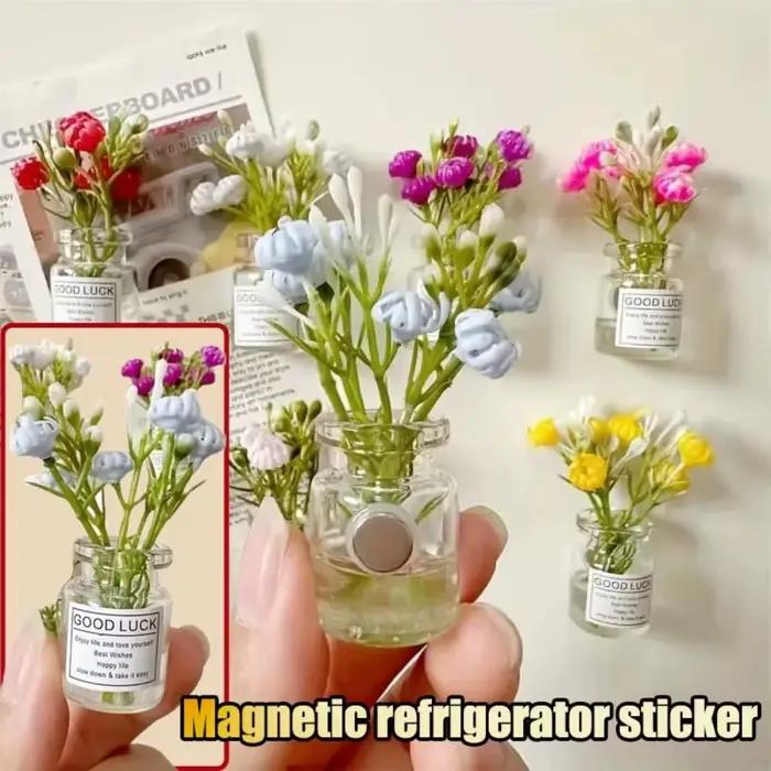 8 aimants mini-vases créatifs 3D lumineux