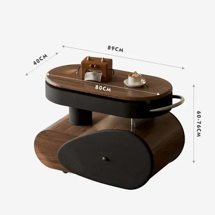 Table basse de bureau relevable vintage en bois pour salon