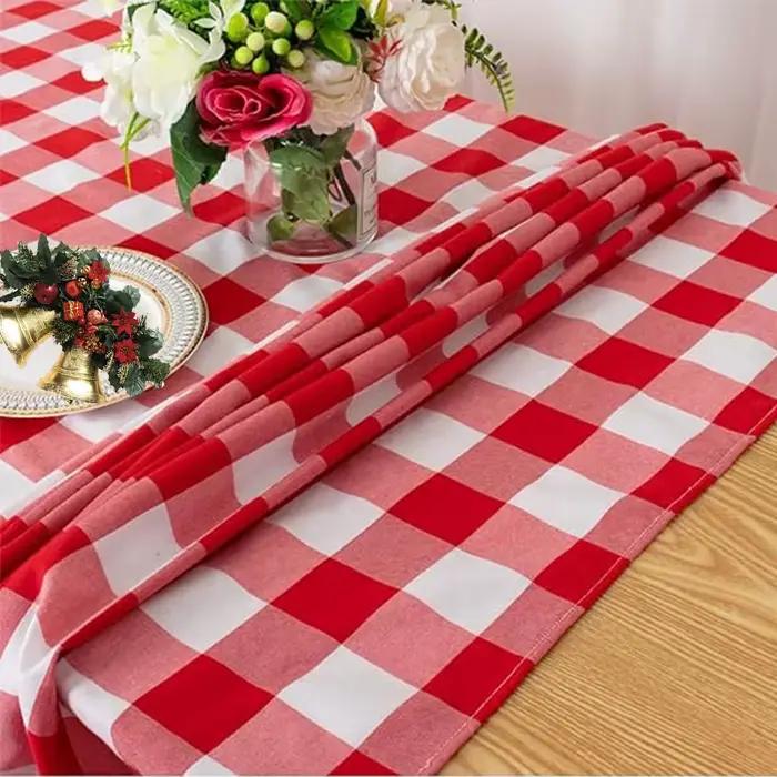 Nappe à carreaux rétro chaude rouge et blanche
