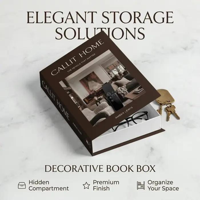 Boîte de rangement décorative en forme de faux livre