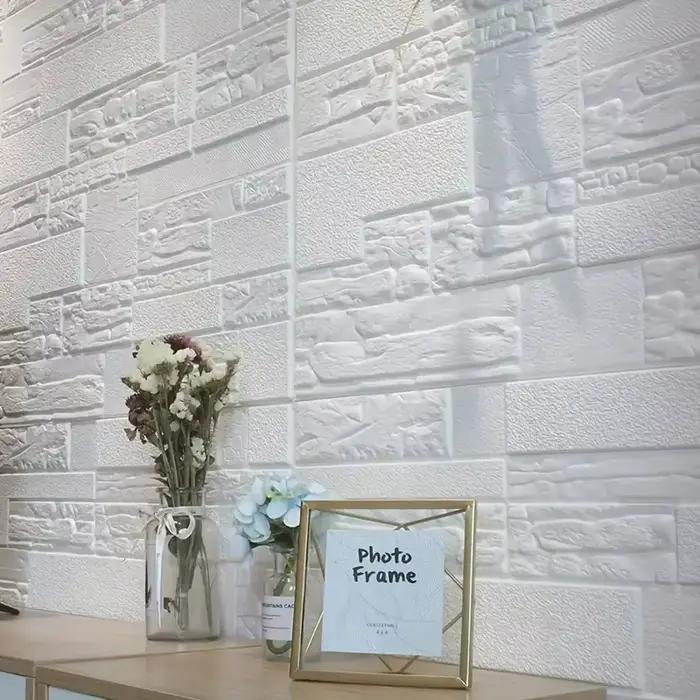 Papier peint imperméable en PVC 3D blanc