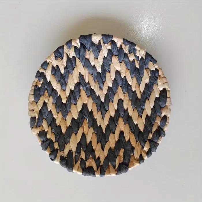 Décoration murale ondulée noire en rotin ondulé fait à la main, 3 pièces, adaptée à la cuisine, à la chambre à coucher, à la salle à manger, au salon