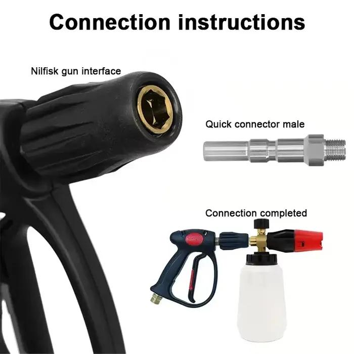 Canon à mousse réglable compatible Nilfisk KEW, pulvérisateur à mousse 3800 PSI filetage G1/4 pour le nettoyage des véhicules