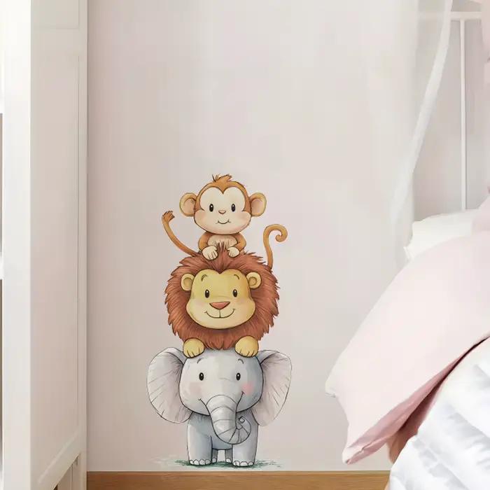 Autocollants muraux mignons d'animaux de la forêt pour les chambres