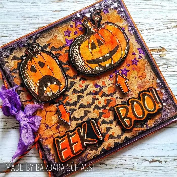 Maison pour timbres 2025 Halloween croquis Scrapbook journal décoration pochoir gaufrage modèle bricolage carte de voeux à la main pour collectionner et décorer