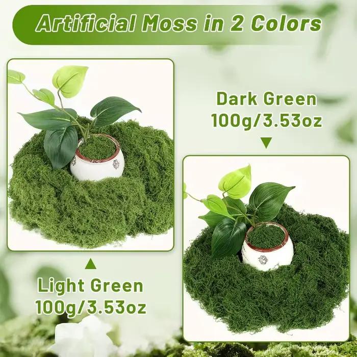 Plantes vertes artificielles, mousse éternelle, mousse artificielle préservée pour artisanat DIY, mini-paysage, fausse herbe, décoration de pot de plantes