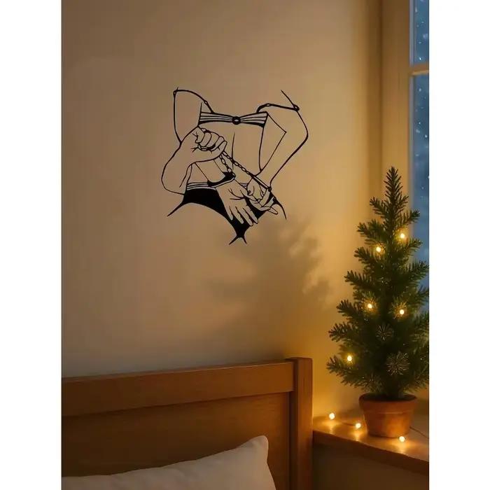 Décoration murale en métal noir imperméable et antirouille