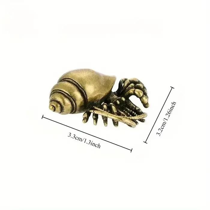 Figurines de crabe ermite en laiton Vintage, Statues d'animaux de mer, ornements de bureau, décorations de bureau, accessoires artisanaux faits à la main, cadeaux