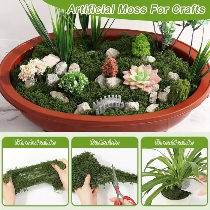 Plantes vertes artificielles, mousse éternelle, mousse artificielle préservée pour artisanat DIY, mini-paysage, fausse herbe, décoration de pot de plantes