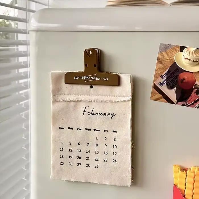 Calendrier mural 2026 en tissu de coton