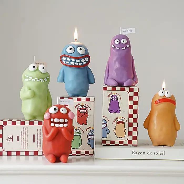 Bouge homme monstre aromathérapie bougie drôle laid mignon arôme cadeau d'anniversaire compagnon cadeau dessin animé en forme de bougie ornement