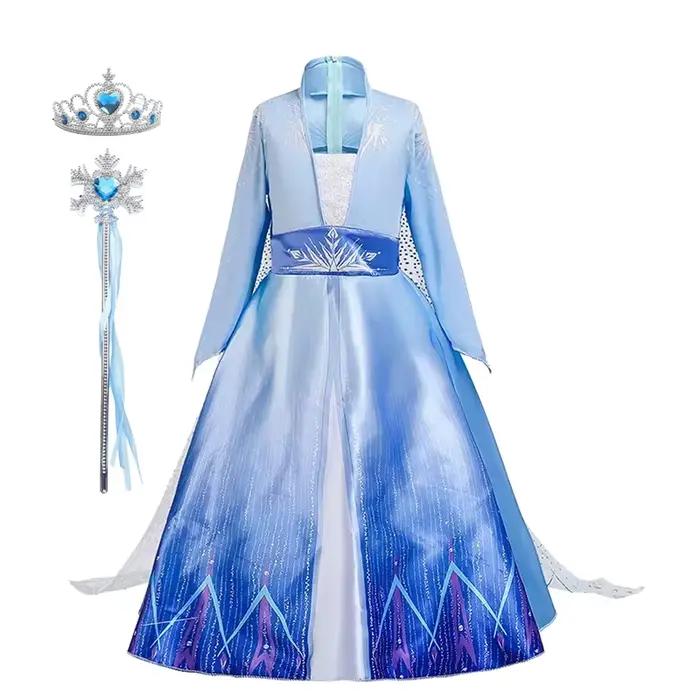 Robe de princesse Elsa la reine des neiges pour filles, tenue de Cosplay reine des neiges, Costume de fête de carnaval, Halloween, tenues pour enfants de 1 à 12 ans