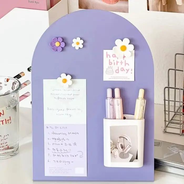 Tableau d'affichage de bureau en métal, plaques sur pied, ornement, panneau de messages de grande capacité, panneau de rangement décoratif