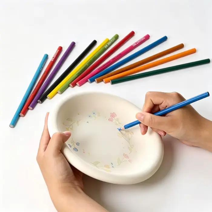 Nouveaux crayons de couleur à base d'eau en 12 couleurs pour la poterie, la peinture sur bisque, le dessin, le traçage, les outils de peinture à la main sur céramique
