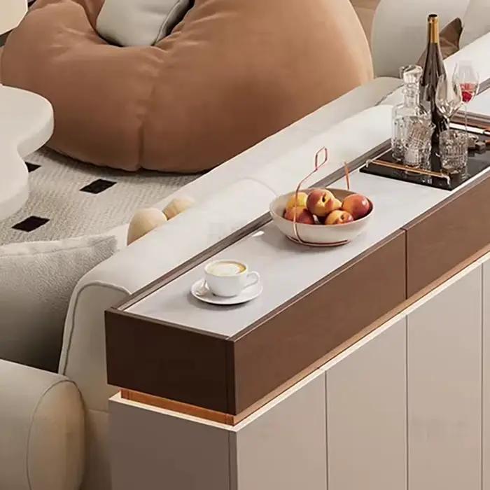 Meuble de rangement élégant pour salon, style italien minimaliste tendance, vitrine glamour simple pour la maison