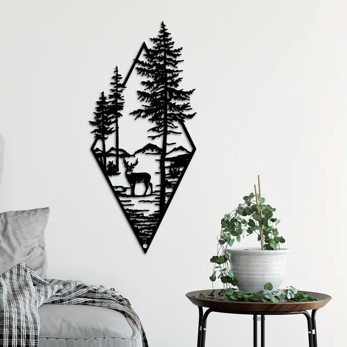 Ornements d'art mural en métal de paysage