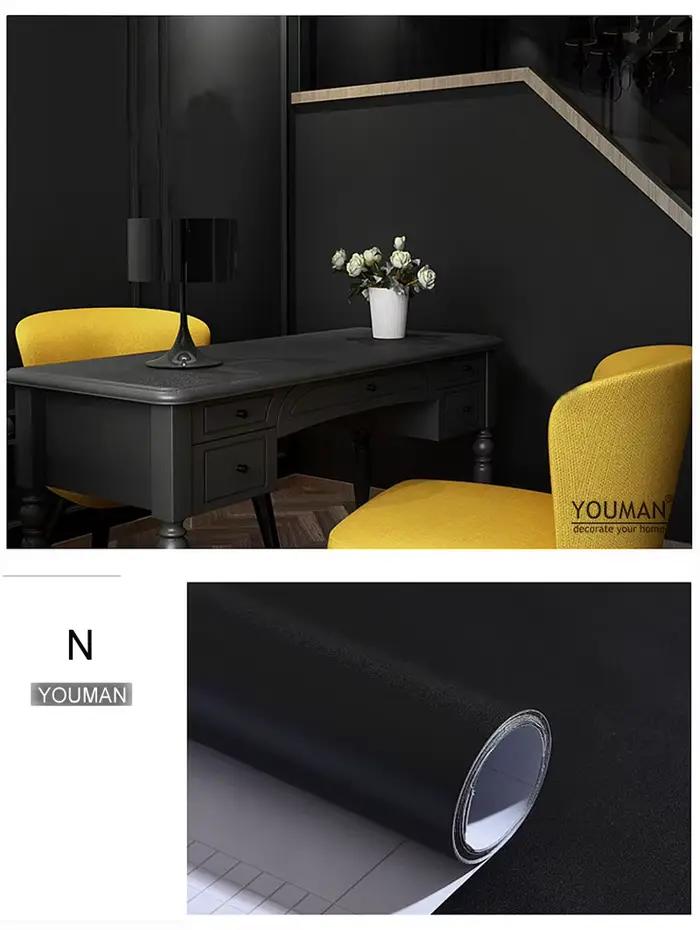 Papier peint auto-adhésif décoratif en vinyle blanc mat