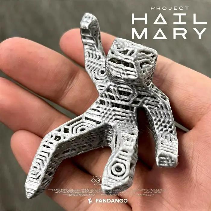 Figurine Project Hail Mary Rocky Alien - Décoration de bureau mignonne imprimée en 3D, cadeau littéraire science-fiction d'Andy Weir, statue de bibliothèque avec outils