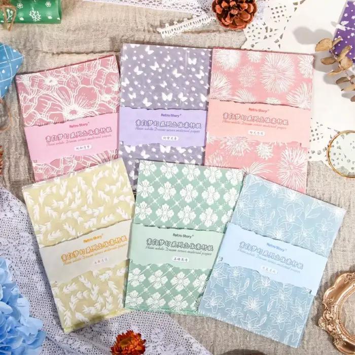 Ensemble de papier de fond de style vintage (12 feuilles)