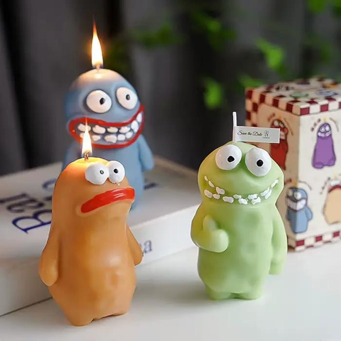 Bouge homme monstre aromathérapie bougie drôle laid mignon arôme cadeau d'anniversaire compagnon cadeau dessin animé en forme de bougie ornement