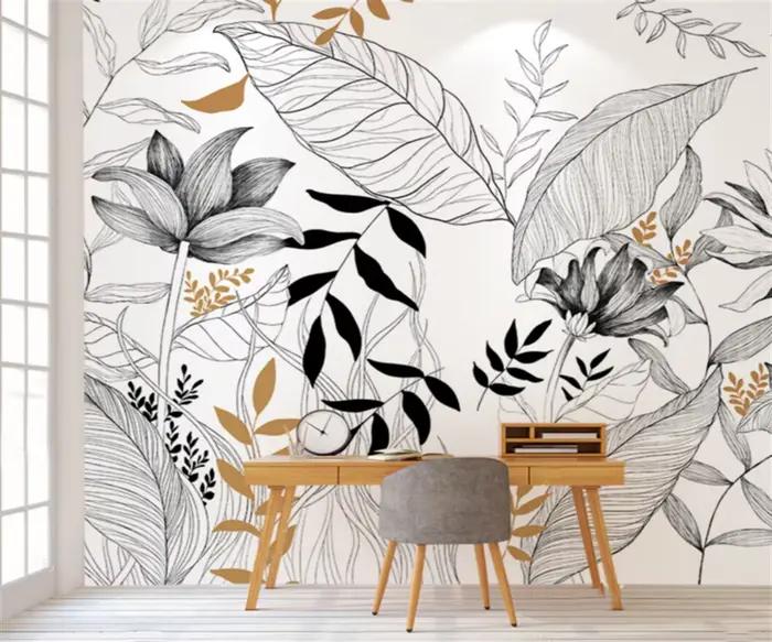 Papier peint mural personnalisé Feuilles de plantes tropicales