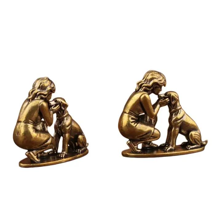 Figurine de chien en laiton pour la décoration de la maison