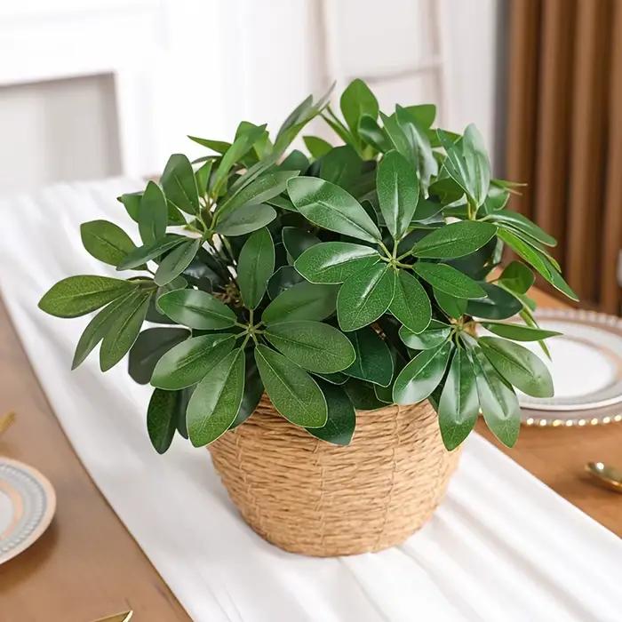 Plante artificielle |   Feuilles artificielles avec tige, idéales pour la décoration du salon, de l'hôtel, de la fenêtre, du bureau, de la maison et de la chambre