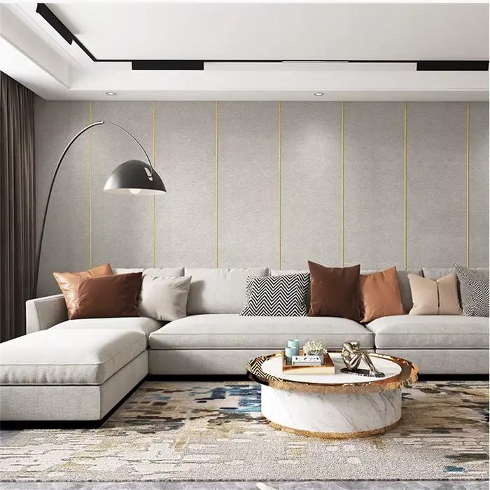 Lin 3D mousse auto-adhésive PVC couleur unie épaissi imperméable fond mur rénovation papier peint stickers muraux décor à la maison