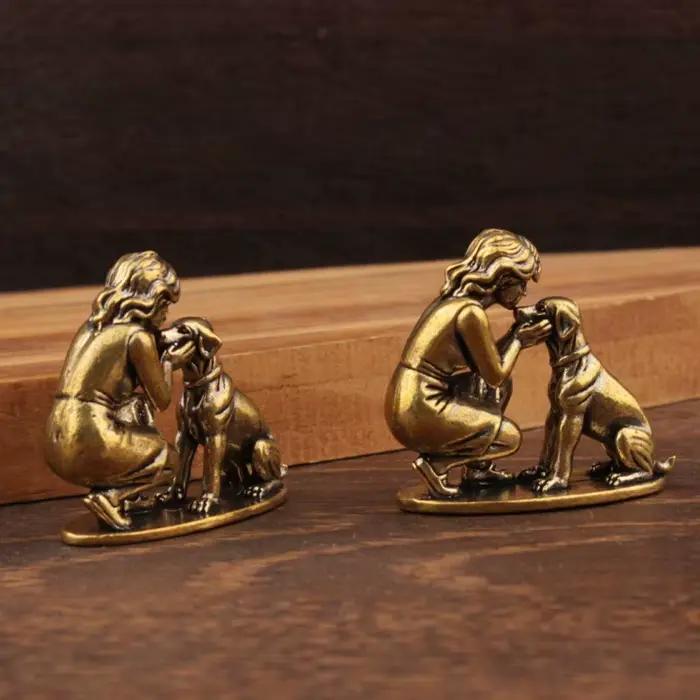 Figurine de chien en laiton pour la décoration de la maison