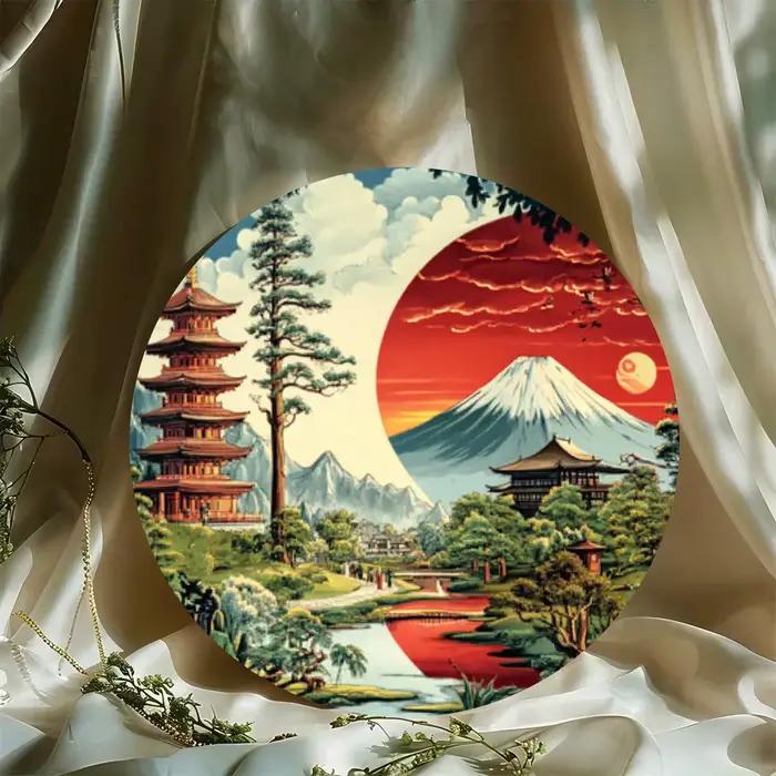 Décoration murale japonaise vintage 1 pièce - Mont Fuji