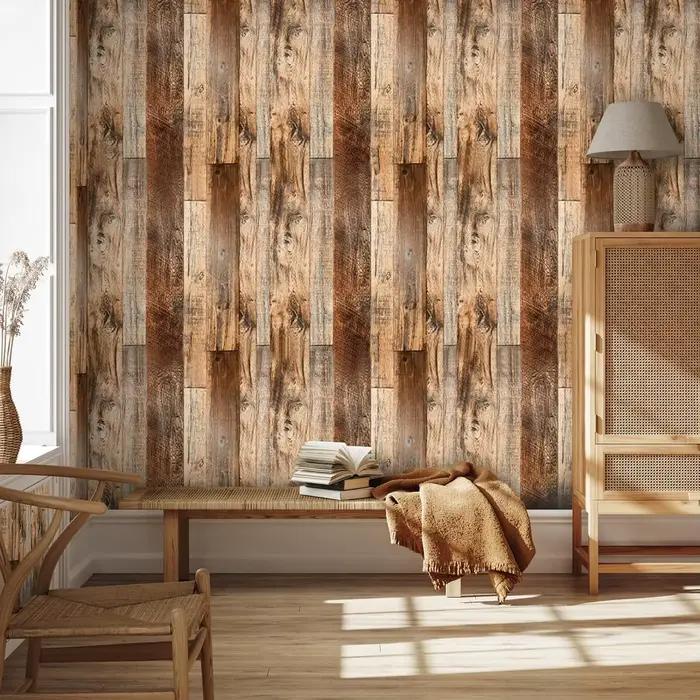 Papier peint en bois marron