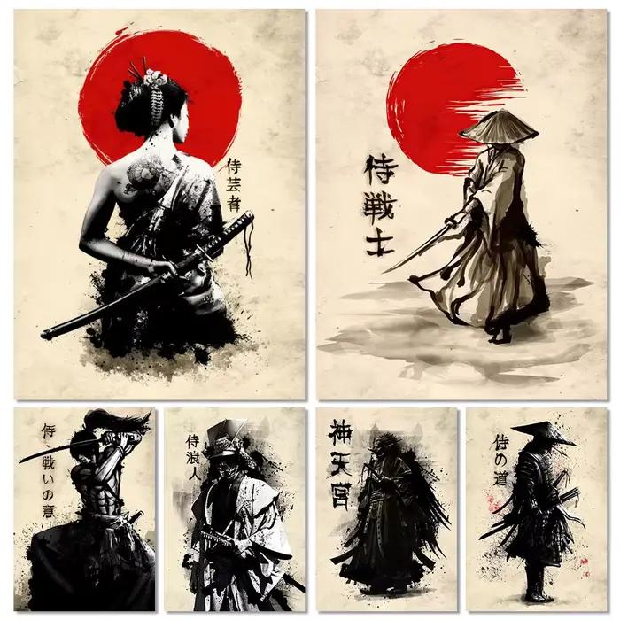 Affiche d'art Mural de samouraï japonais
