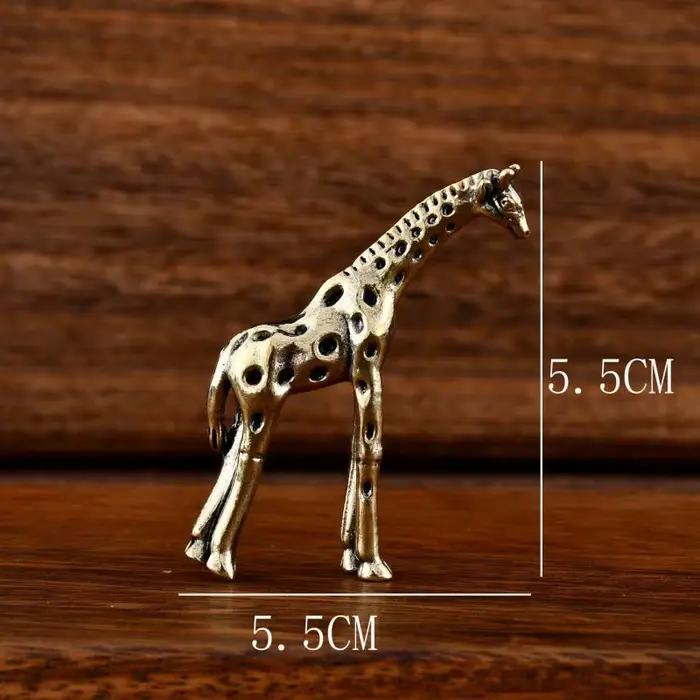 Statuette miniature girafe vintage résine ornement décoration bureau figurine thé occasion spéciale装饰