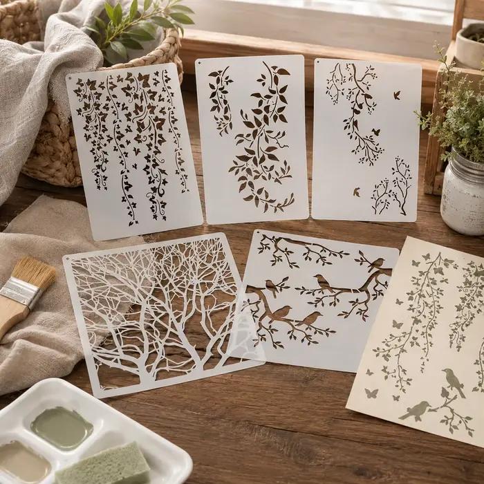 Ensemble de 5 pochoirs à motifs décoratifs