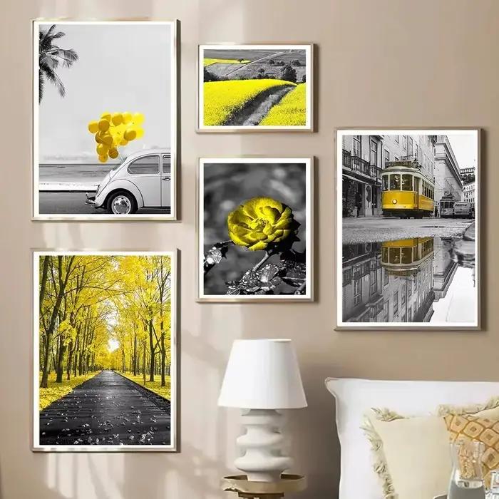 Image de paysage européen en noir et blanc pour la décoration intérieure