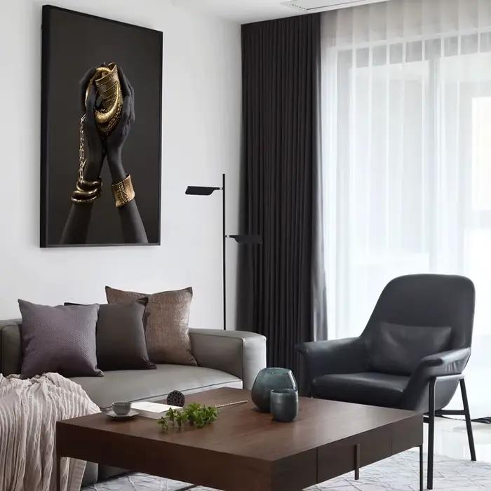 Peinture sur toile de fond d'art mural de femme africaine