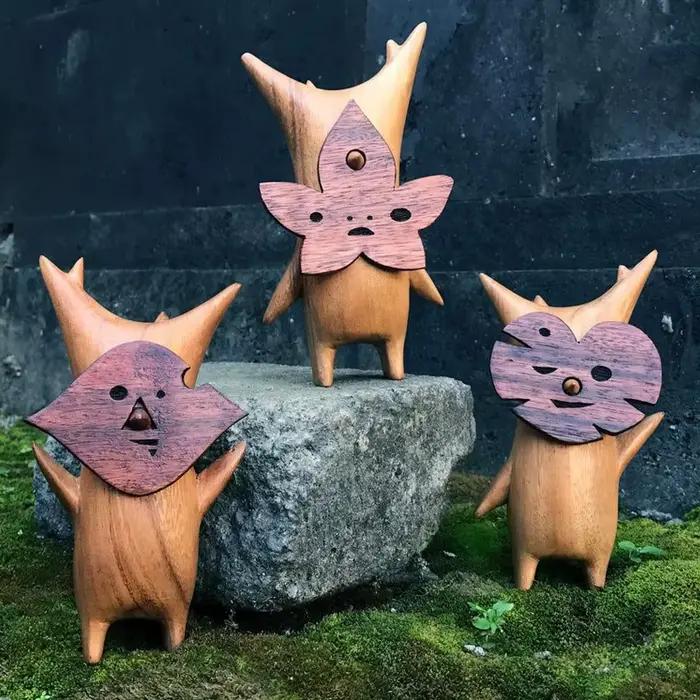 Korok Statue en Bois et Résine pour la Décoration de la Maison