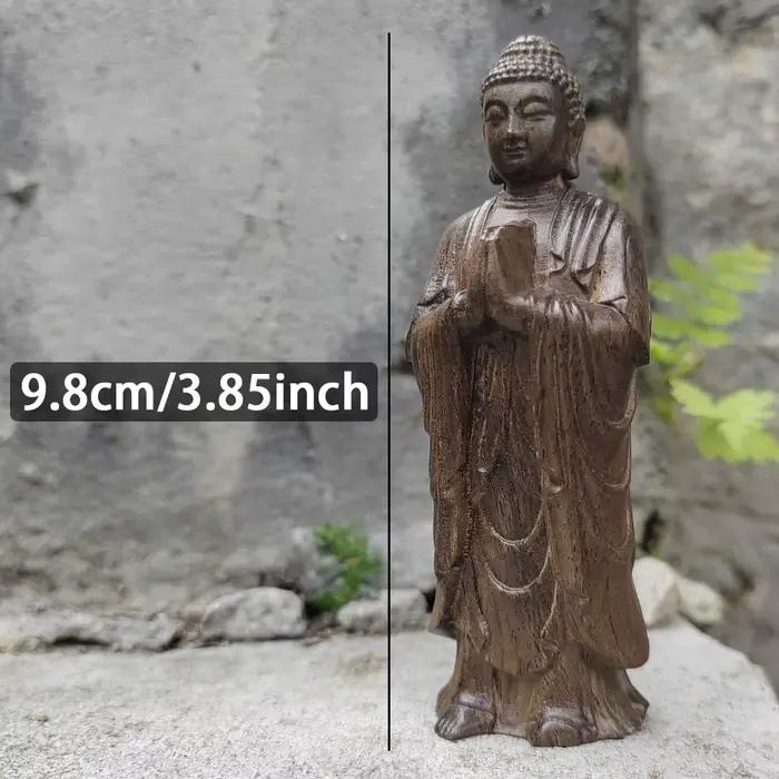 Statue de Bouddha en bois sculptée à la main de 3