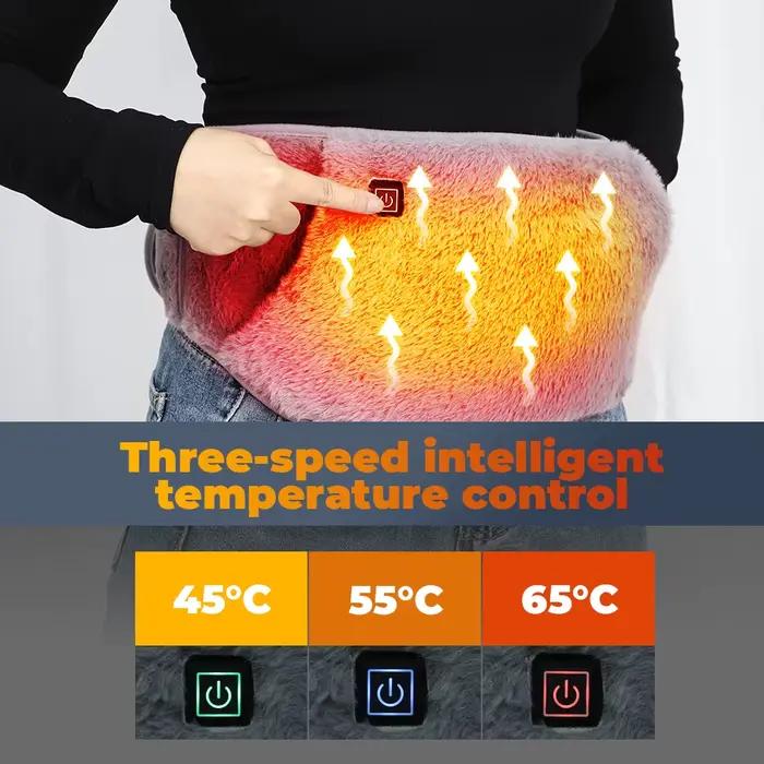 Ceinture chauffante électrique pour les crampes, 3 niveaux de température réglables, coussinets chauffants menstruels, ventre, ceinture de palais chaude abdominale