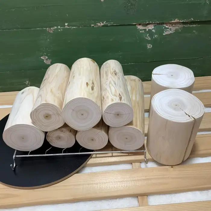 Troncs, tranches, souches et poteaux décoratifs en bois de sapin décortiqué pour décoration de cheminée, ornements de mariage et clôture en bois de jardin