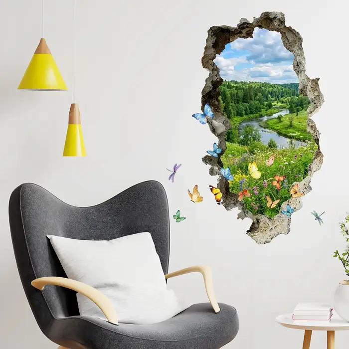 Autocollant mural réaliste de la nature