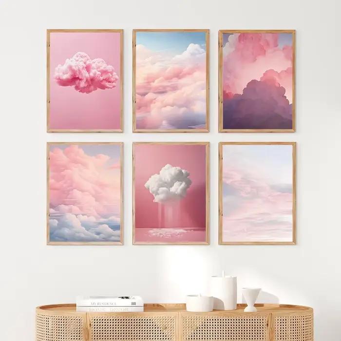 Affiches et imprimés de ciel nuage rose Pastel