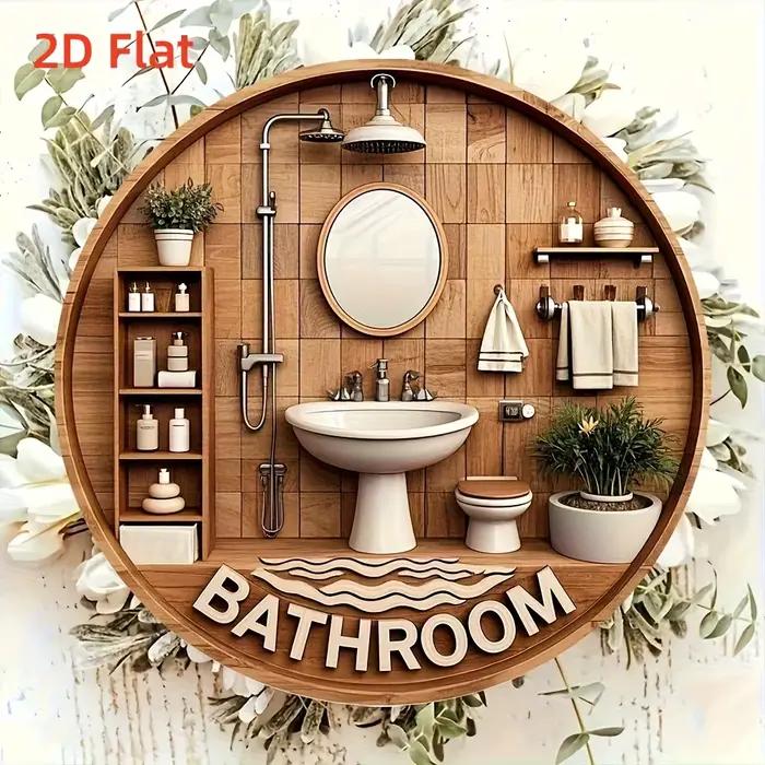 Décoration murale ronde classique plate 2D plate 2D en bois