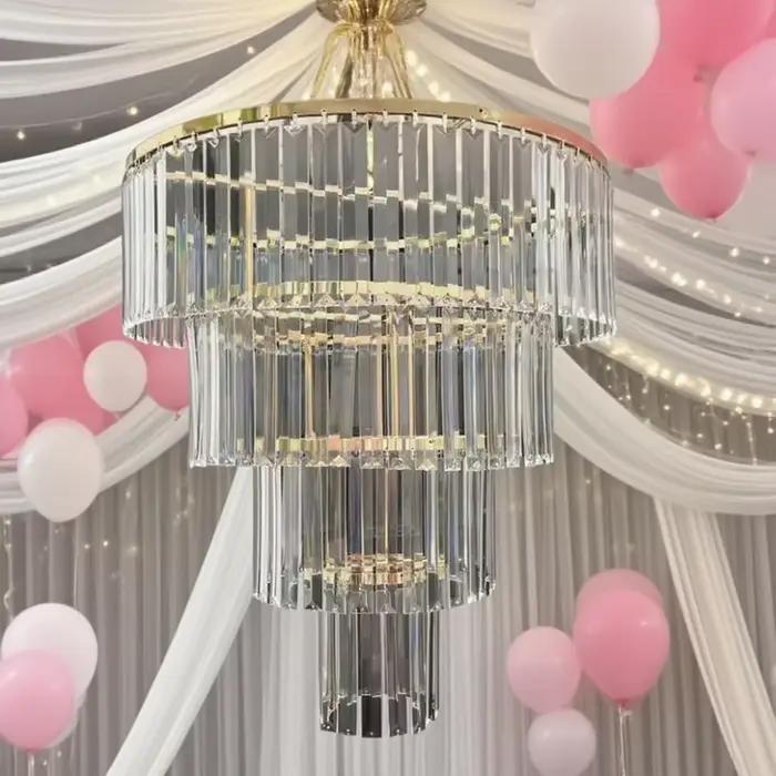 Salle de mariage scène plafond décoration lumière acrylique lustre accessoires