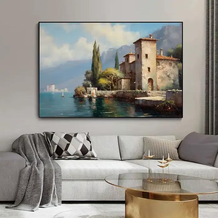 Toile de paysage neutre de campagne Vintage