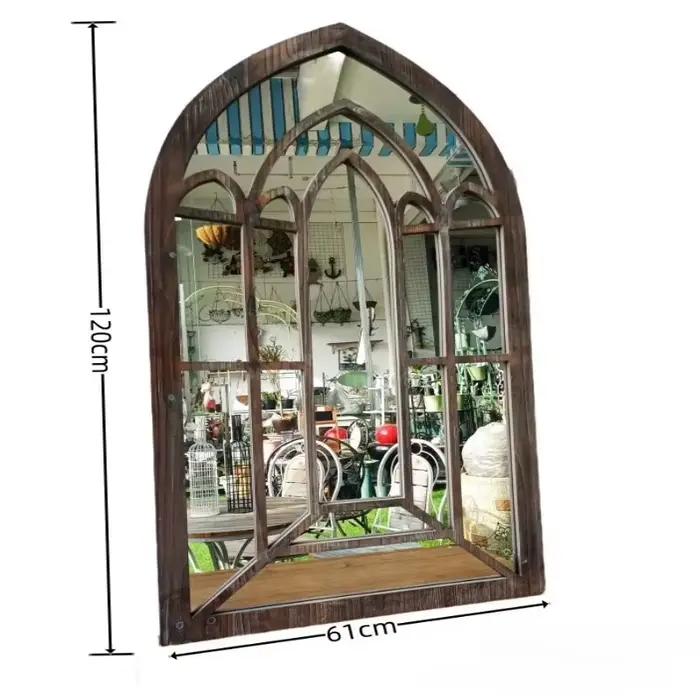 ‌ Miroir mural de campagne française – Accent suspendu Vintage en bois massif pour ferme